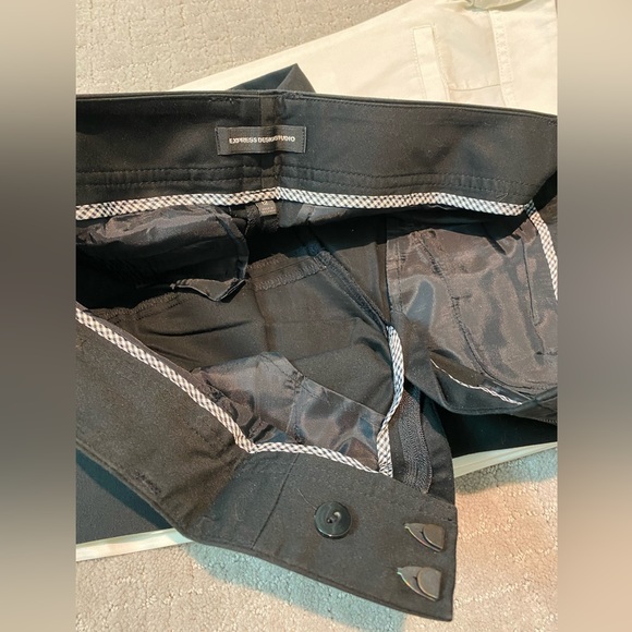 4 Pack Cotton Capri Crop Pants Front Zipper Hook Closure - Black, Khaki, White - Picture 6 of 16